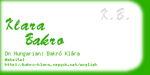 klara bakro business card